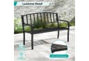 COSTWAY Gartenbank 3-Sitzer Metall Schwarz 127cm Bild 3