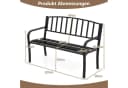 COSTWAY Gartenbank 3-Sitzer Metall Schwarz 127cm Bild 5