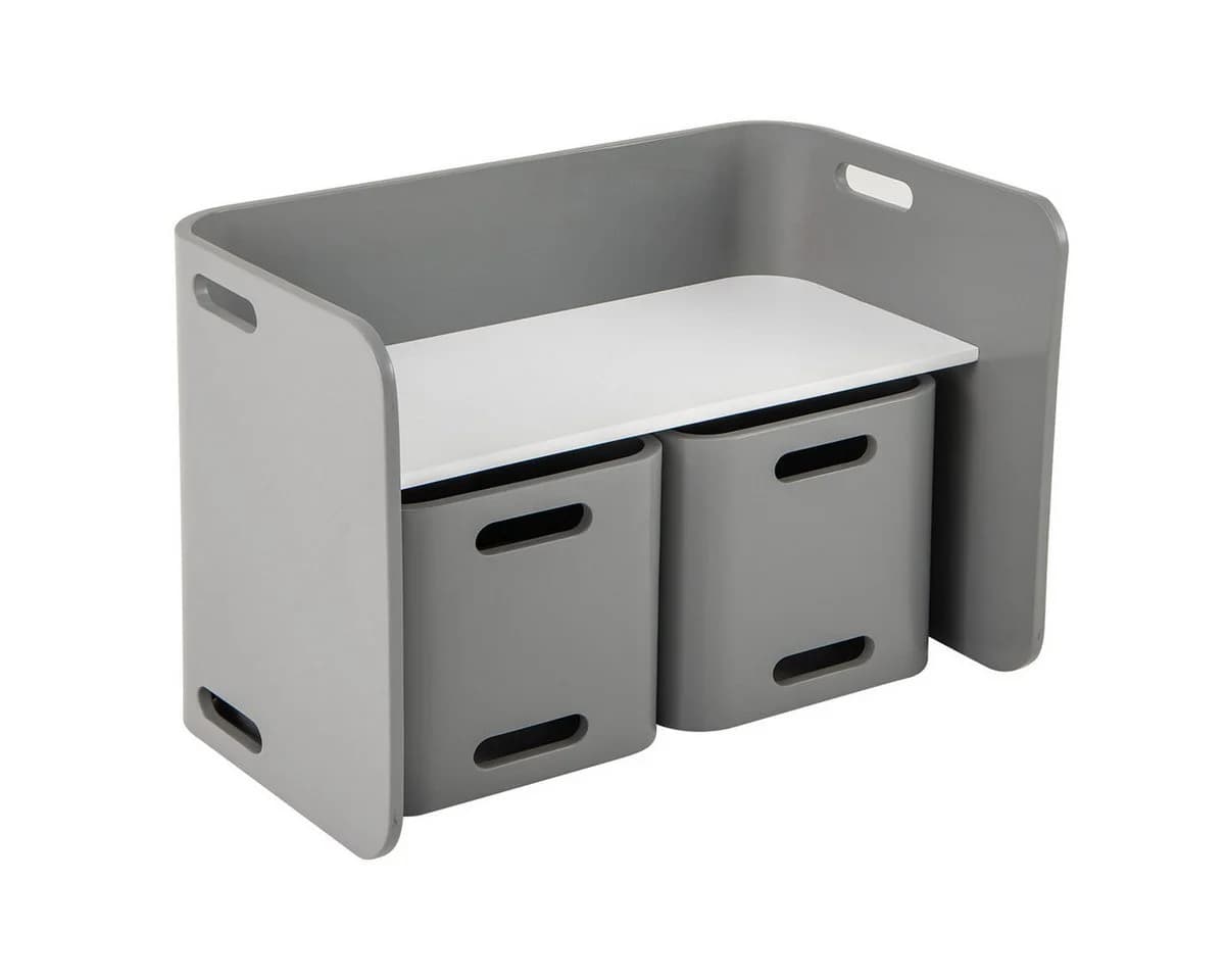 COSTWAY Kindertisch mit 2 Stühlen 3-tlg. Buchenholz Natur - Bild 2