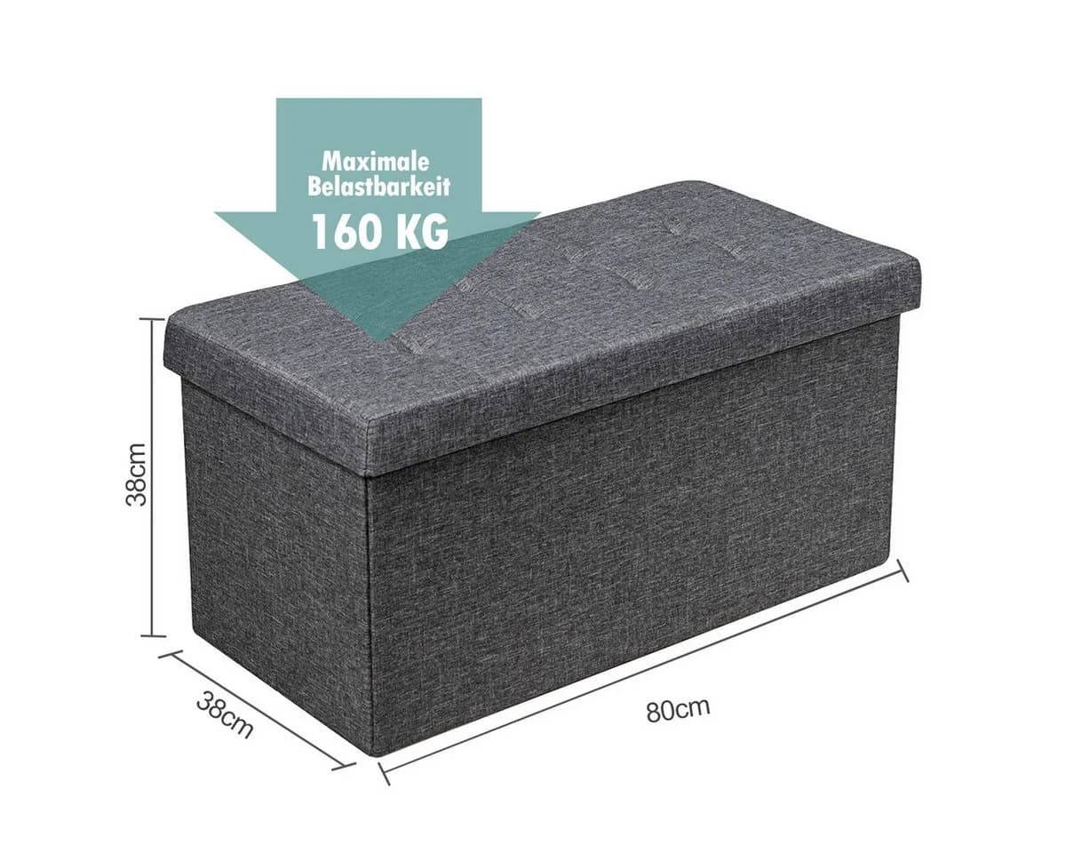 COSTWAY Truhenbank mit Stauraum 80cm Klappbare Sitzbank - Bild 5