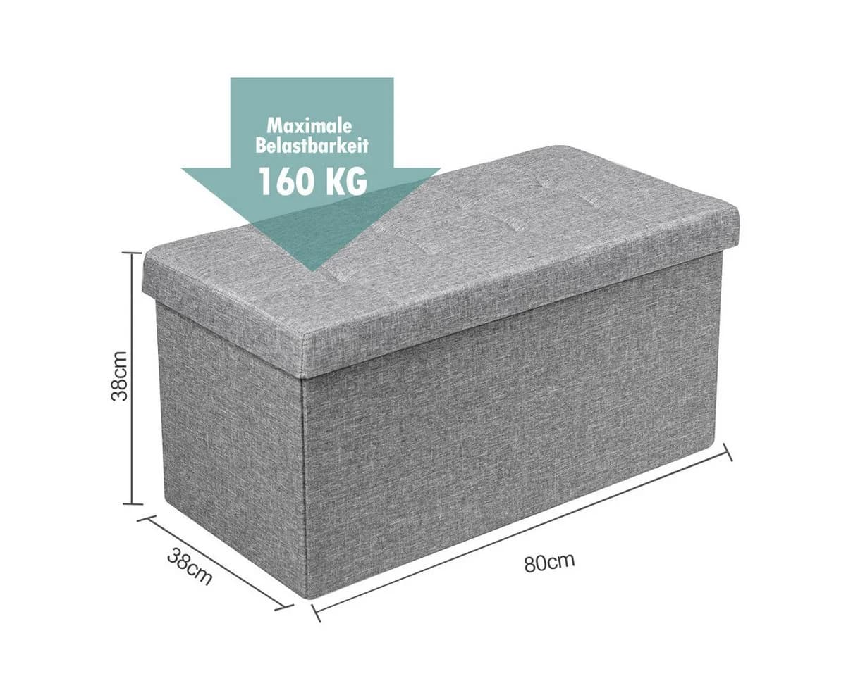 COSTWAY Truhenbank mit Stauraum 80cm Klappbare Sitzbank Fußbank - Bild 5