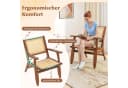 COSTWAY Relaxsessel Bambus Rattan mit Lehne Braune Farbe Bild 1