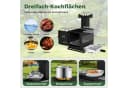 COSTWAY Holzkohlegrill 3in1 Heizofen mit Topfgestell Ofenpfanne 2 Grills Schwarz Bild 3