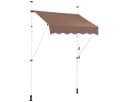 COSTWAY Klemmmarkise Braun mit Kurbel und Aluminiumrahmen Bild 2