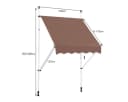 COSTWAY Klemmmarkise Braun mit Kurbel und Aluminiumrahmen Bild 5