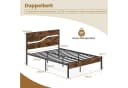 COSTWAY Metallbett 1-tlg. Plattformbett mit Lattenrost 140x200cm Matratze Bild 3