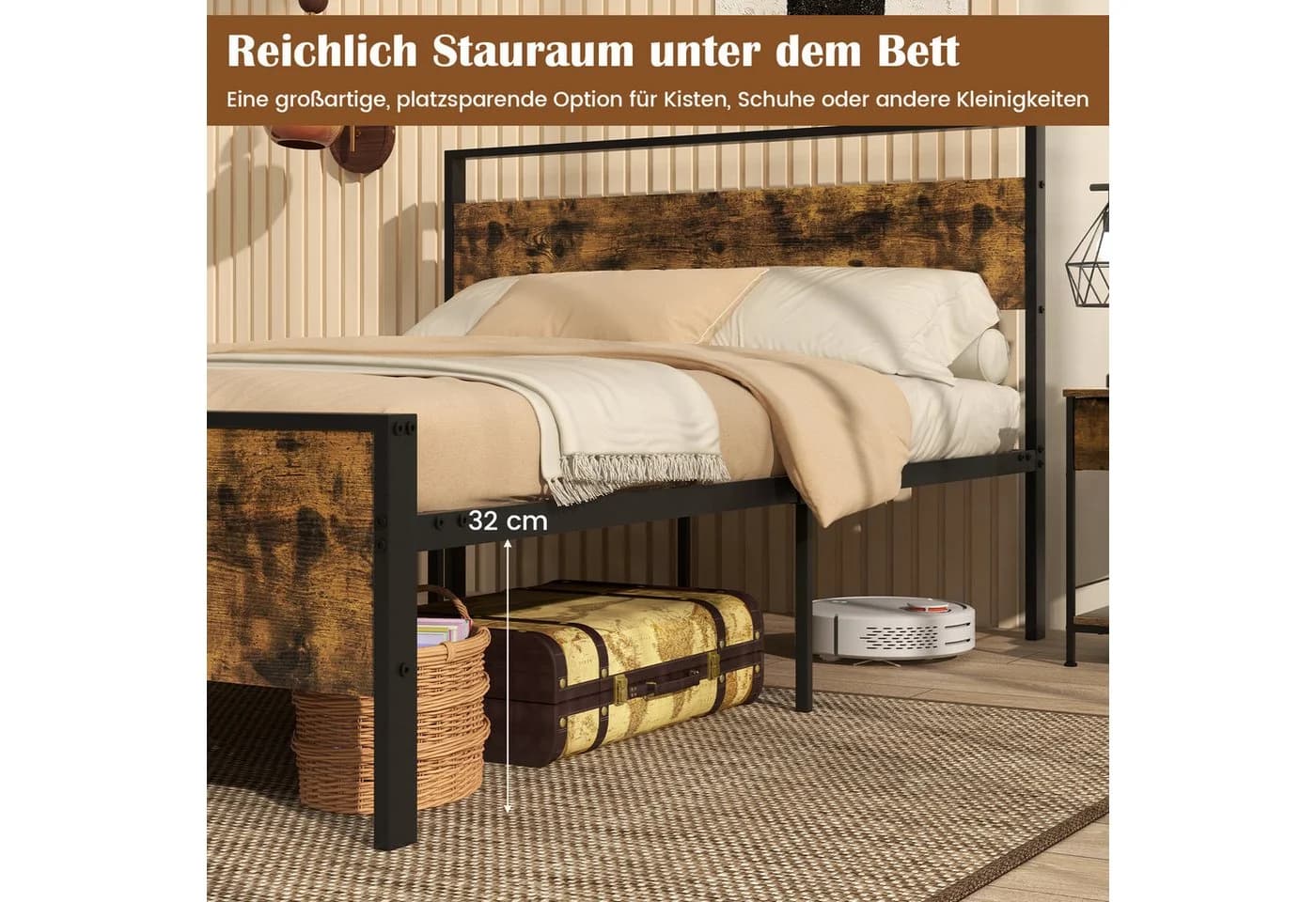 Plattformbett im Industriel- und Rustikal-Stil - Bild 5