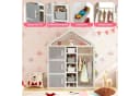 COSTWAY Kinderregal Hausform Grau HDPE Bild 3