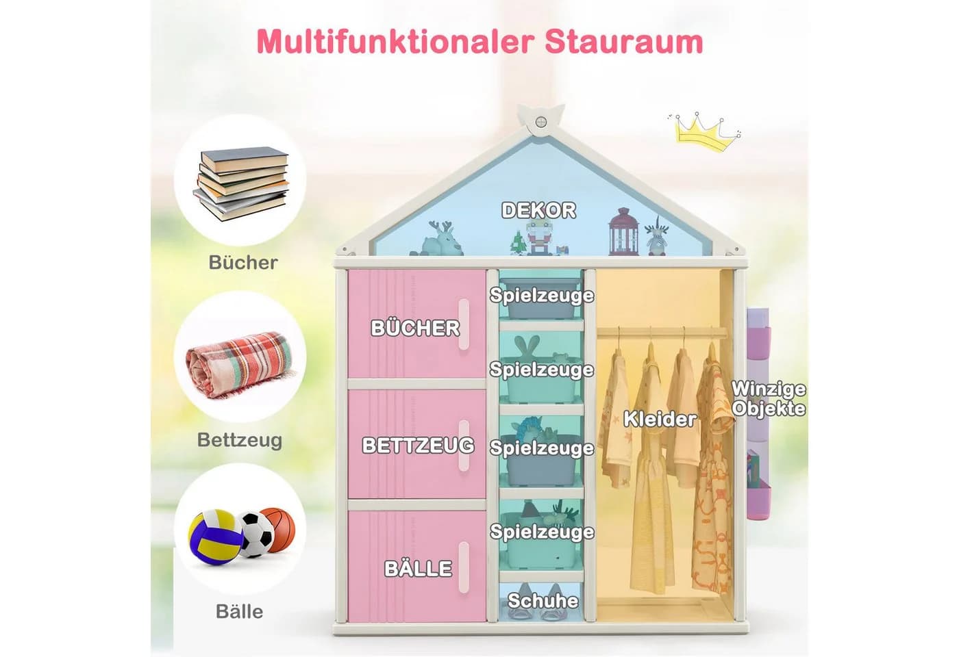 Kinderregal im Hausform-Stil aus HDPE