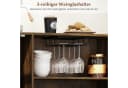 COSTWAY Küchenbuffet Sideboard Holz Rustikal Braun mit Glastür Bild 3