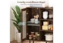 COSTWAY Küchenbuffet Sideboard Holz Rustikal Braun mit Glastür Bild 4
