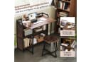 COSTWAY Klapptisch mit Hocker Rustikales Braun Metall Bild 4