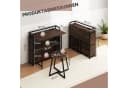 COSTWAY Klapptisch mit Hocker Rustikales Braun Metall Bild 5