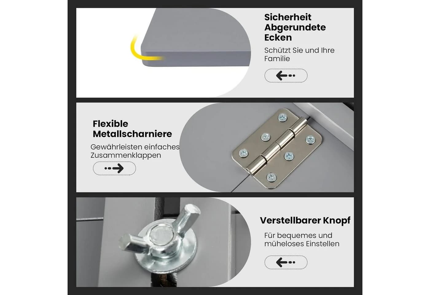 KOMFOTTEU Klapptisch Wandtisch Hängetisch - Bild 4