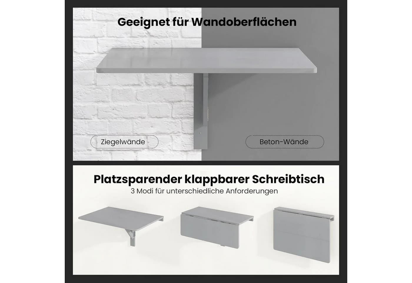 KOMFOTTEU Klapptisch Wandtisch Hängetisch - Bild 5
