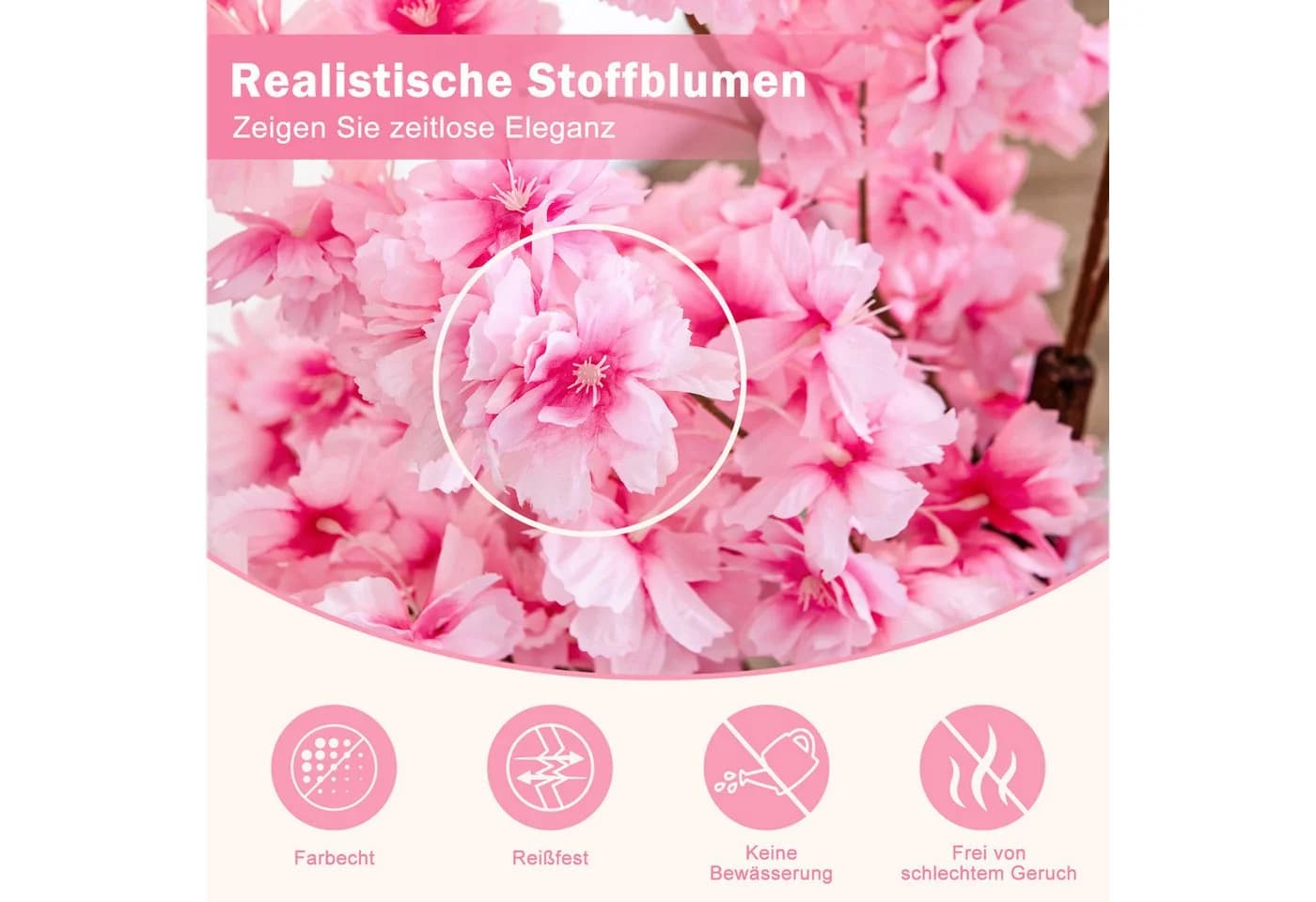 Kunstbaum Kirschblüten KOMFOTTEU Rosa - Bild 3
