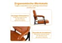 KOMFOTTEU Besucherstuhl 2er Set Retro Kunstleder Braun/Schwarz Bild 4