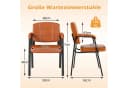 KOMFOTTEU Besucherstuhl 2er Set Retro Kunstleder Braun/Schwarz Bild 5
