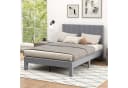COSTWAY Polsterbett Doppelbett Grau Samt 140x200 cm Bild 2