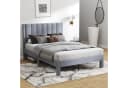 COSTWAY Polsterbett Doppelbett Grau Samt 140x200 cm Bild 4
