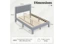 COSTWAY Polsterbett Doppelbett Grau Samt 140x200 cm Bild 5