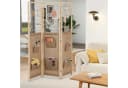 COSTWAY 3-teiliger Raumteiler Holz Jute Natur Bild 1