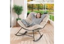 COSTWAY Schaukelsessel Beige Schwarz Metall PP-Faser Bild 1