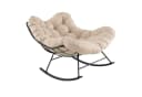 COSTWAY Schaukelsessel Beige Schwarz Metall PP-Faser Bild 2