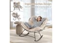 COSTWAY Schaukelsessel Beige Schwarz Metall PP-Faser Bild 3