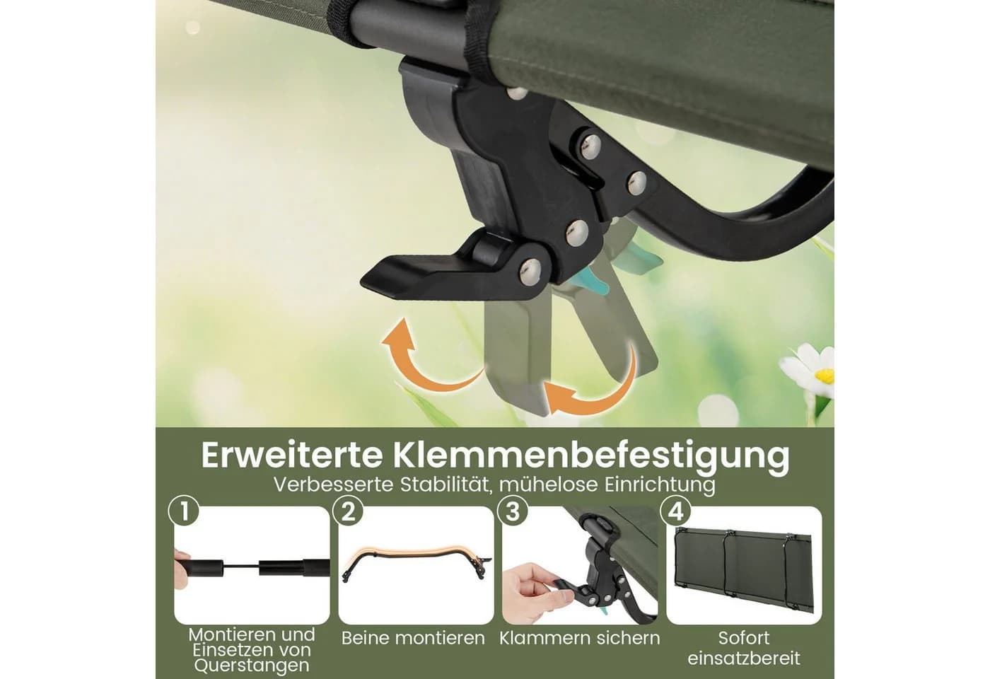 COSTWAY Feldbett Ultraleichtes Campingbett faltbar - Bild 4