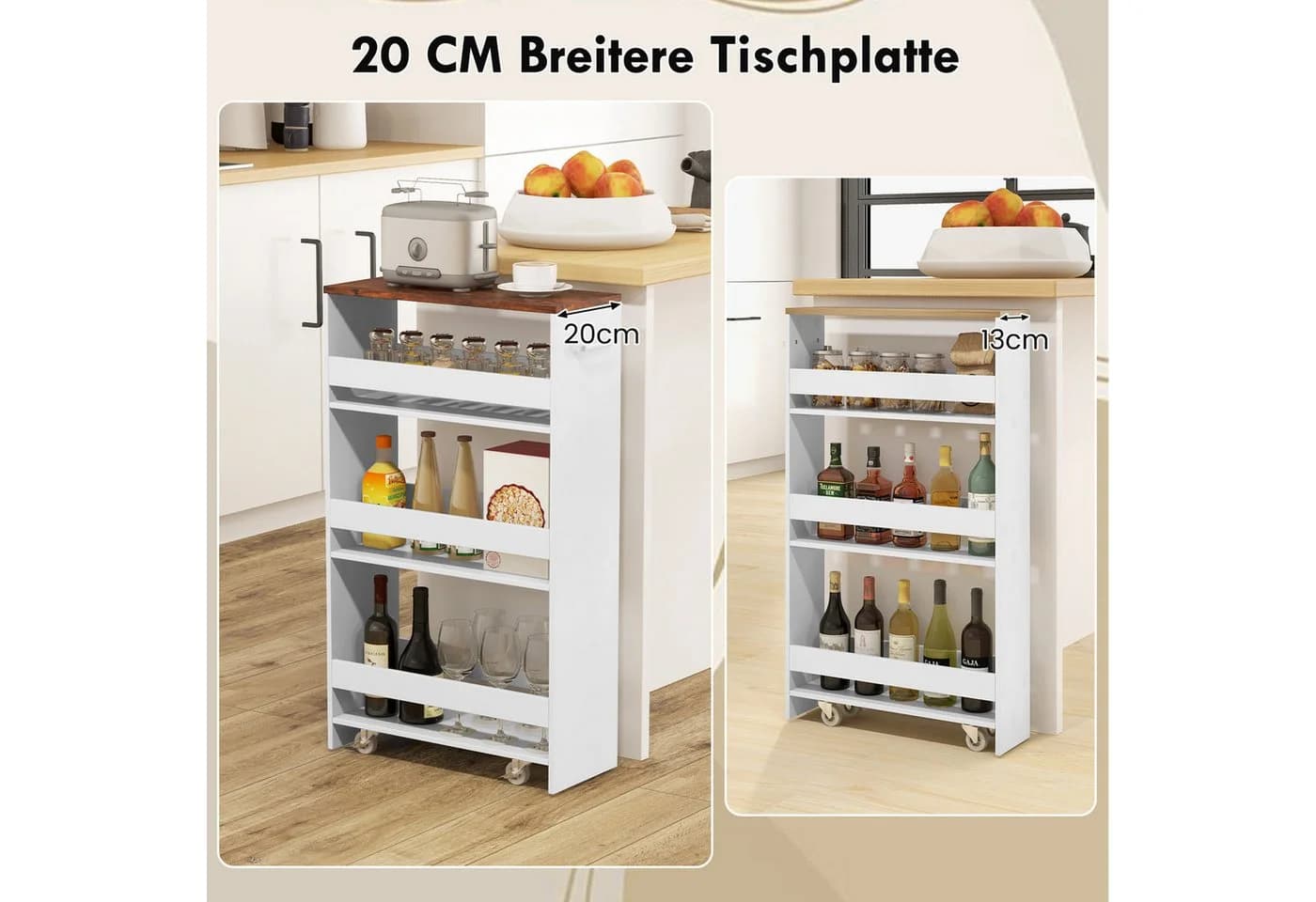 COSTWAY Küchenwagen mit 4 Stauraumebenen - Bild 4