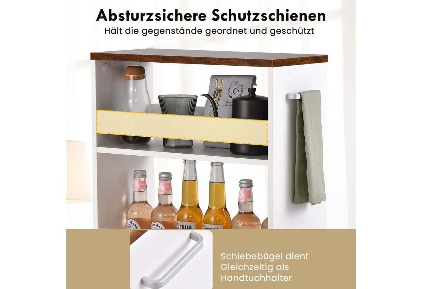 COSTWAY Küchenwagen mit 4 Stauraumebenen - Bild 5