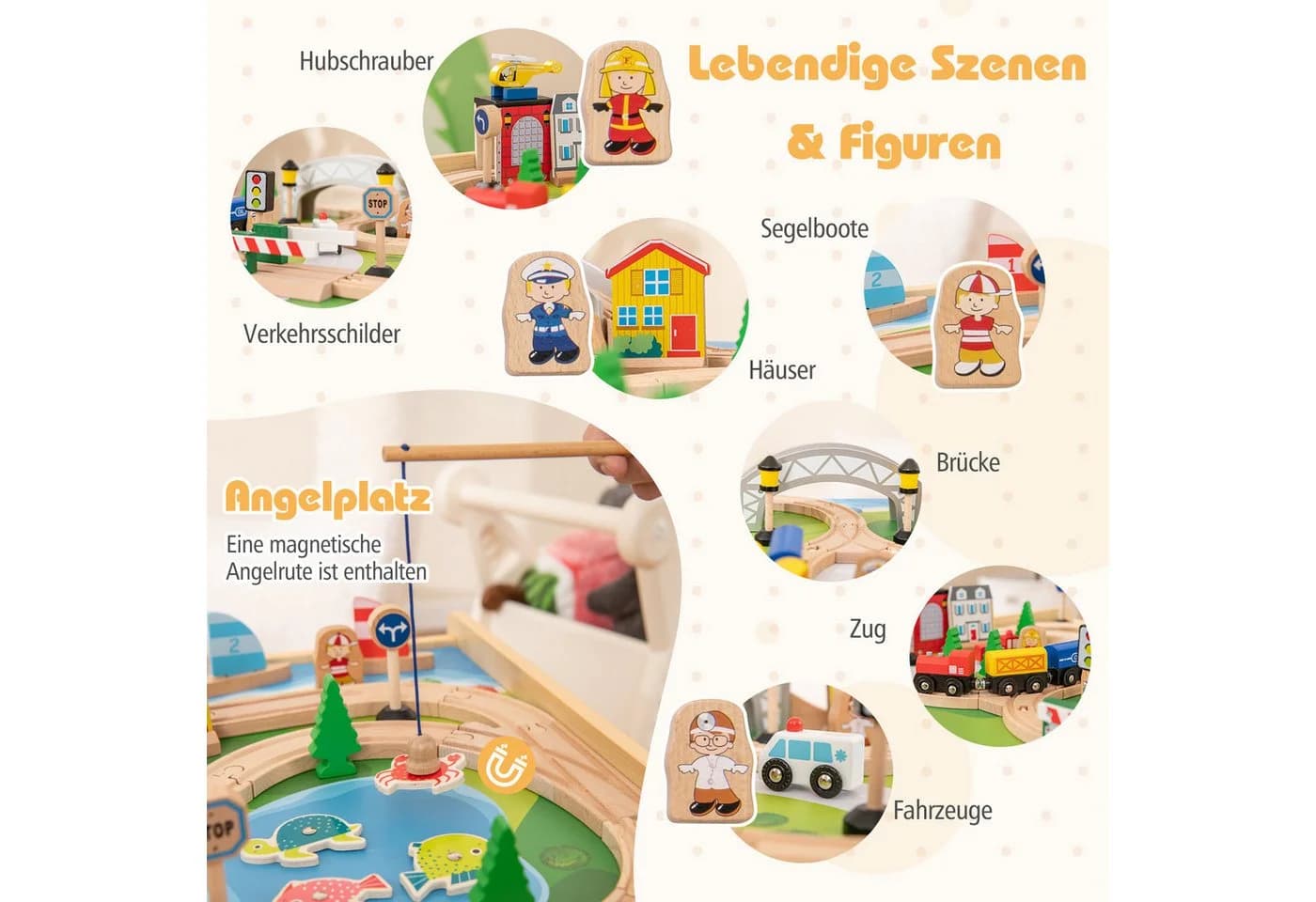COSTWAY 5-in-1 Kindertisch Set 78-tlg. Multifunktionaler Spieltisch ab 3 Jahren - Bild 3