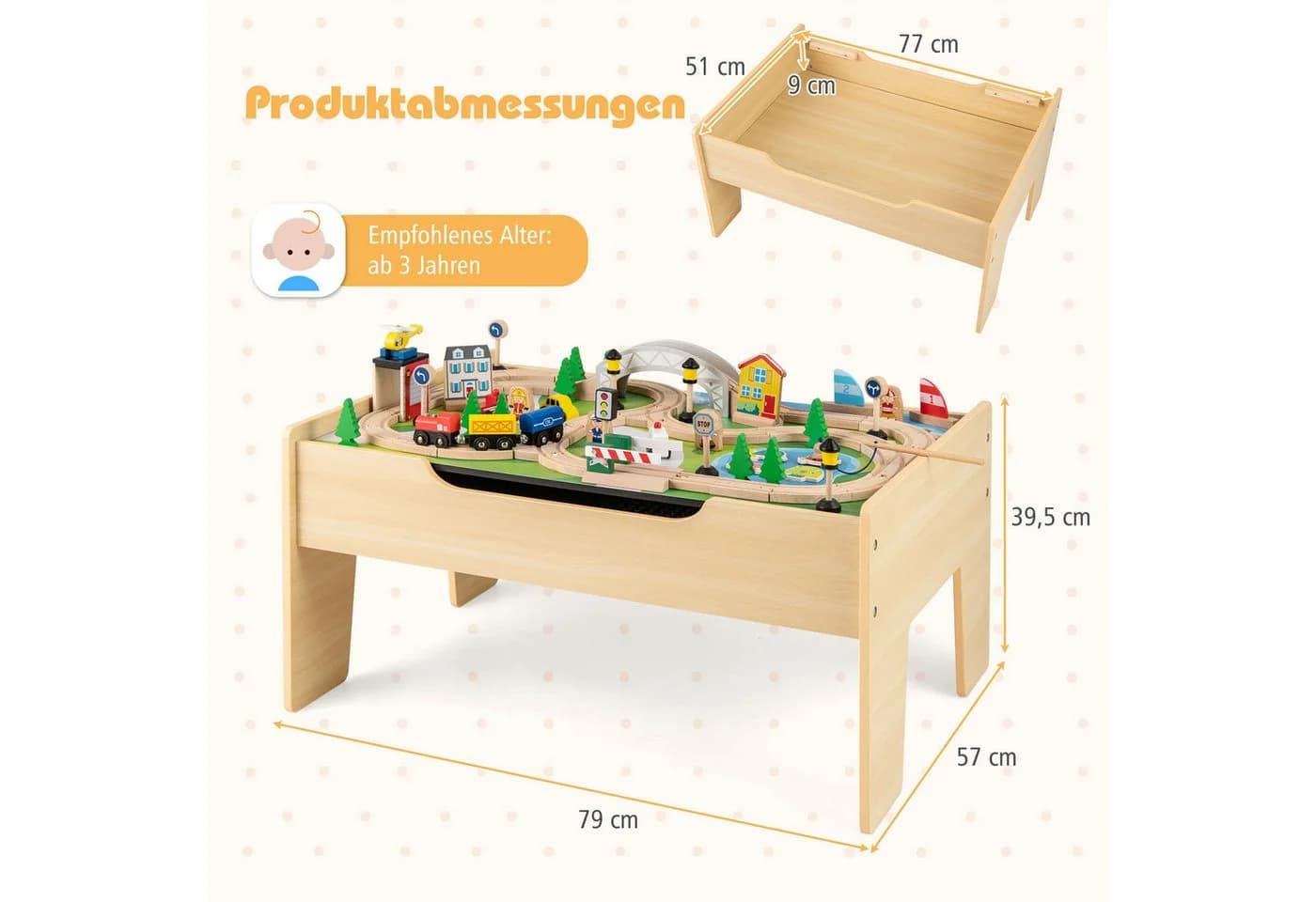 COSTWAY 5-in-1 Kindertisch Set 78-tlg. Multifunktionaler Spieltisch ab 3 Jahren - Bild 4