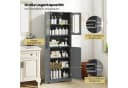 COSTWAY Hochschrank Küche & Bad 4 Türen Weiß mit Glas Bild 3