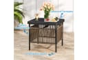 COSTWAY Gartentisch Beistelltisch Rattan mit Schirmloch Bild 1