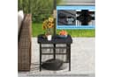 COSTWAY Gartentisch Beistelltisch Rattan mit Schirmloch Bild 3
