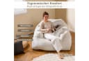 COSTWAY Sitzsack Beige Samt mit rutschfestem Boden Bild 1