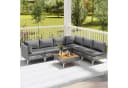 COSTWAY Gartenlounge-Set 7-tlg. Grau PE-Rattan & Akazie mit Kissen Bild 1