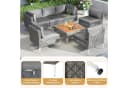 COSTWAY Gartenlounge-Set 7-tlg. Grau PE-Rattan & Akazie mit Kissen Bild 4