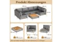 COSTWAY Gartenlounge-Set 7-tlg. Grau PE-Rattan & Akazie mit Kissen Bild 5