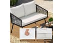 COSTWAY Gartenlounge-Set 4-tlg. Schwarz mit Kissen Bild 3