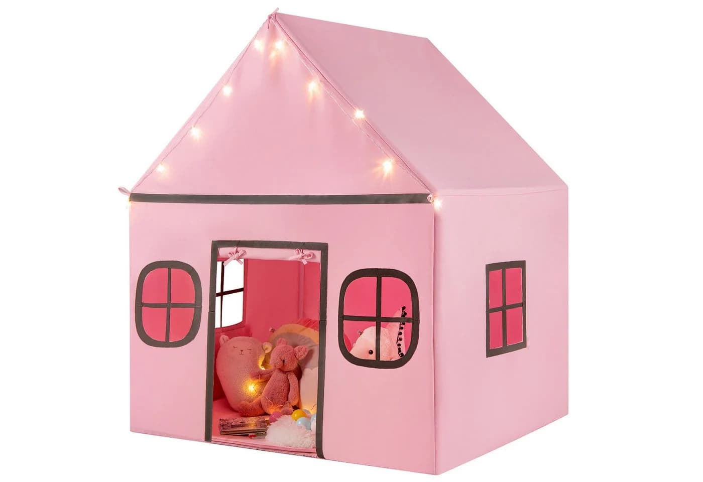 COSTWAY Spielzelt Kinderzimmer Rosa PVC 120x101x143 cm - Bild 2