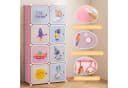 COSTWAY Kinderkleiderschrank Kunststoff 8 Würfel Blau Bild 1
