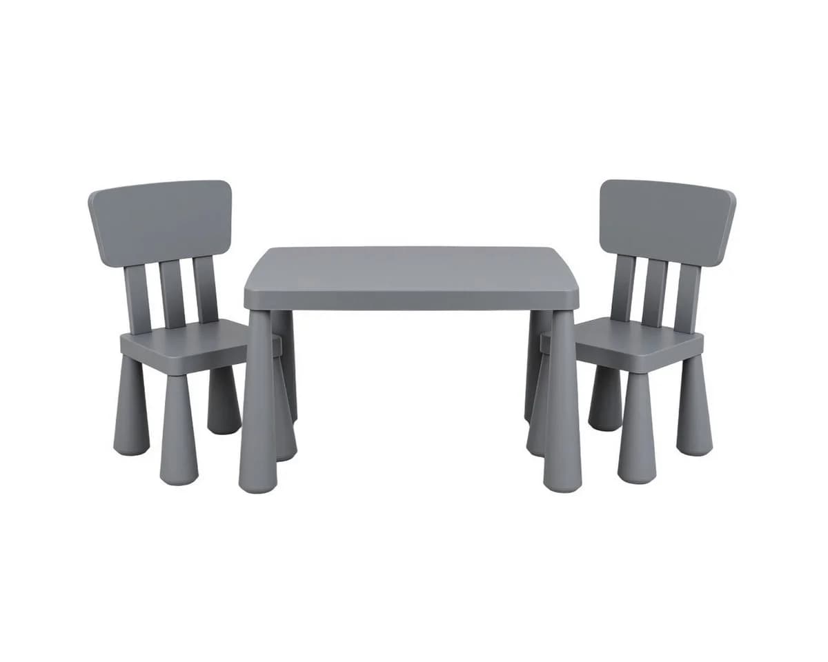 COSTWAY Kindertisch Set 3 TLG. Grau PP - Bild 2