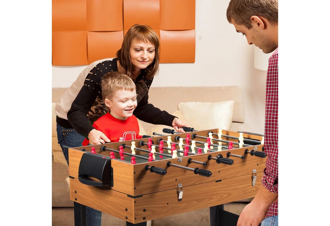 COSTWAY Spieltisch Multifunktionstisch Holz