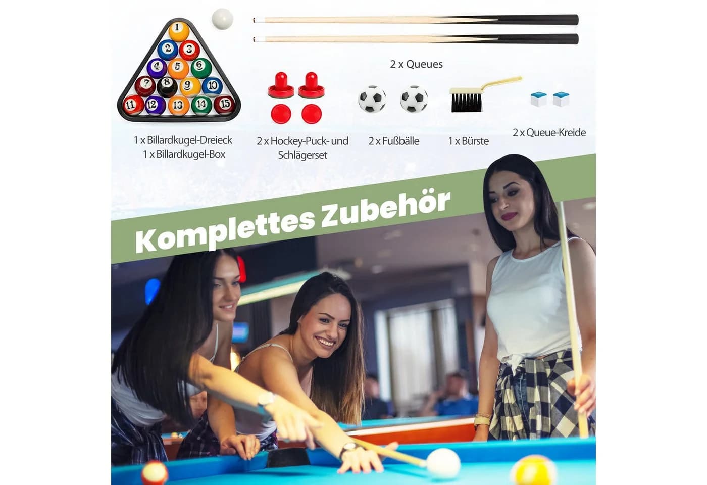 COSTWAY Spieltisch Multifunktionstisch Holz - Bild 4