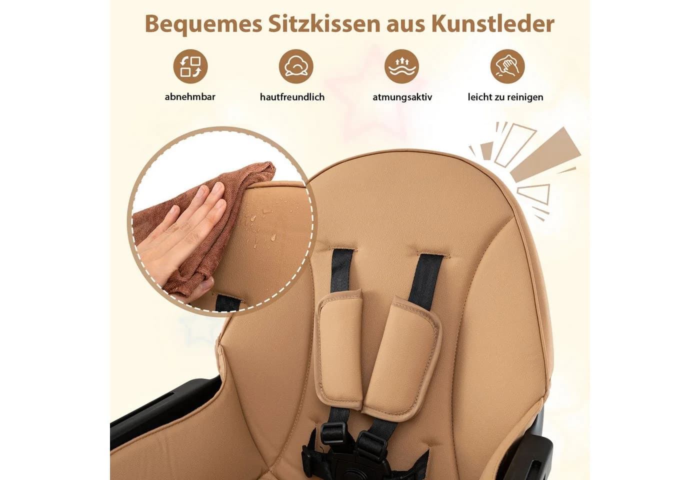COSTWAY Hochstuhl 6-in-1 Kombihochstuhl mit Doppeltablett - Bild 3