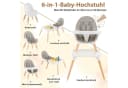 COSTWAY 6-in-1 Babyhochstuhl Kombihochstuhl Babystuhl mit Doppeltablett Bild 1
