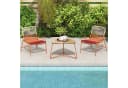 COSTWAY Balkonset 3-tlg. Rattan Gartenmöbel Orange mit Tisch Bild 3